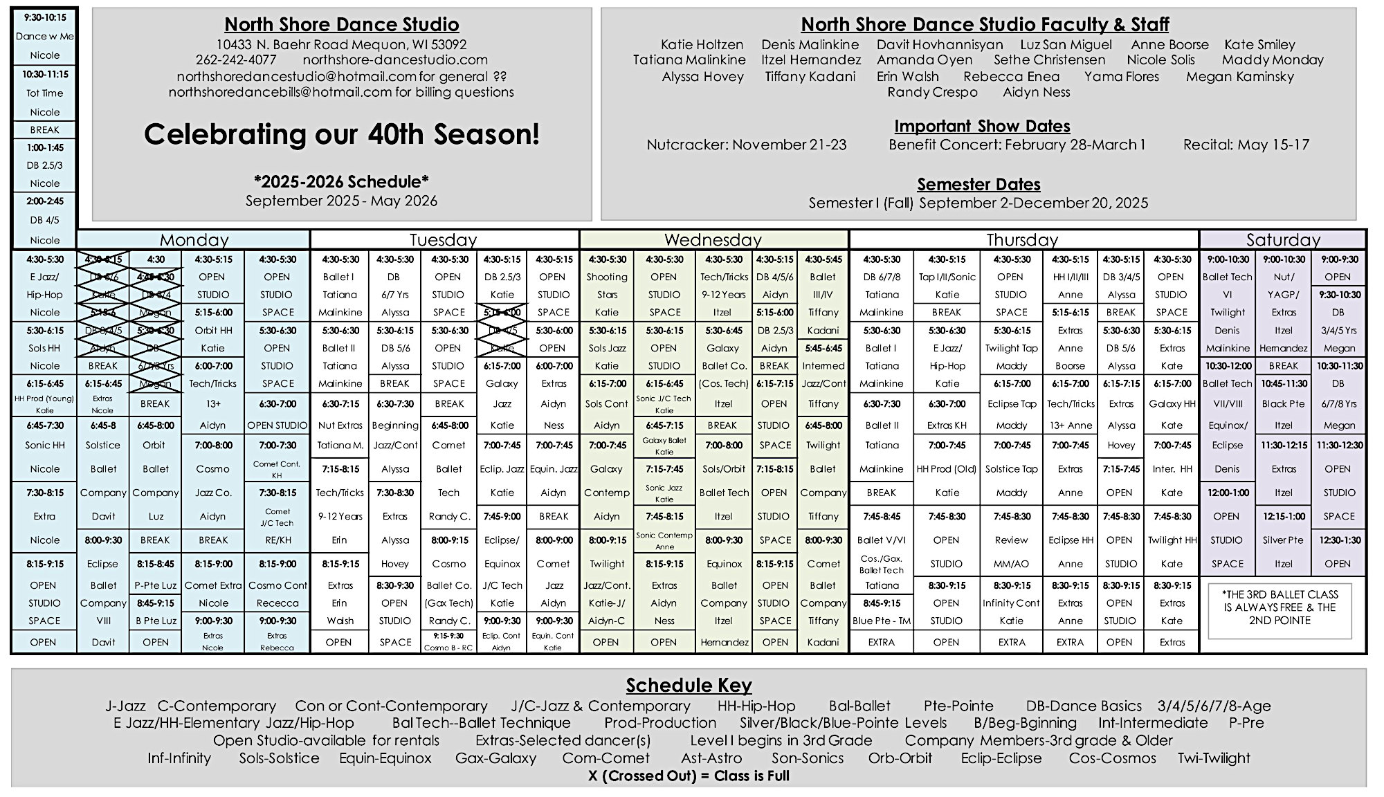 schedule